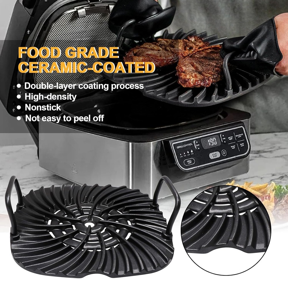 Ninja Air Fryer Af300 - Benchmade kwaliteitsgrillplaatrooster en roestvrijstalen spatbescherming voor