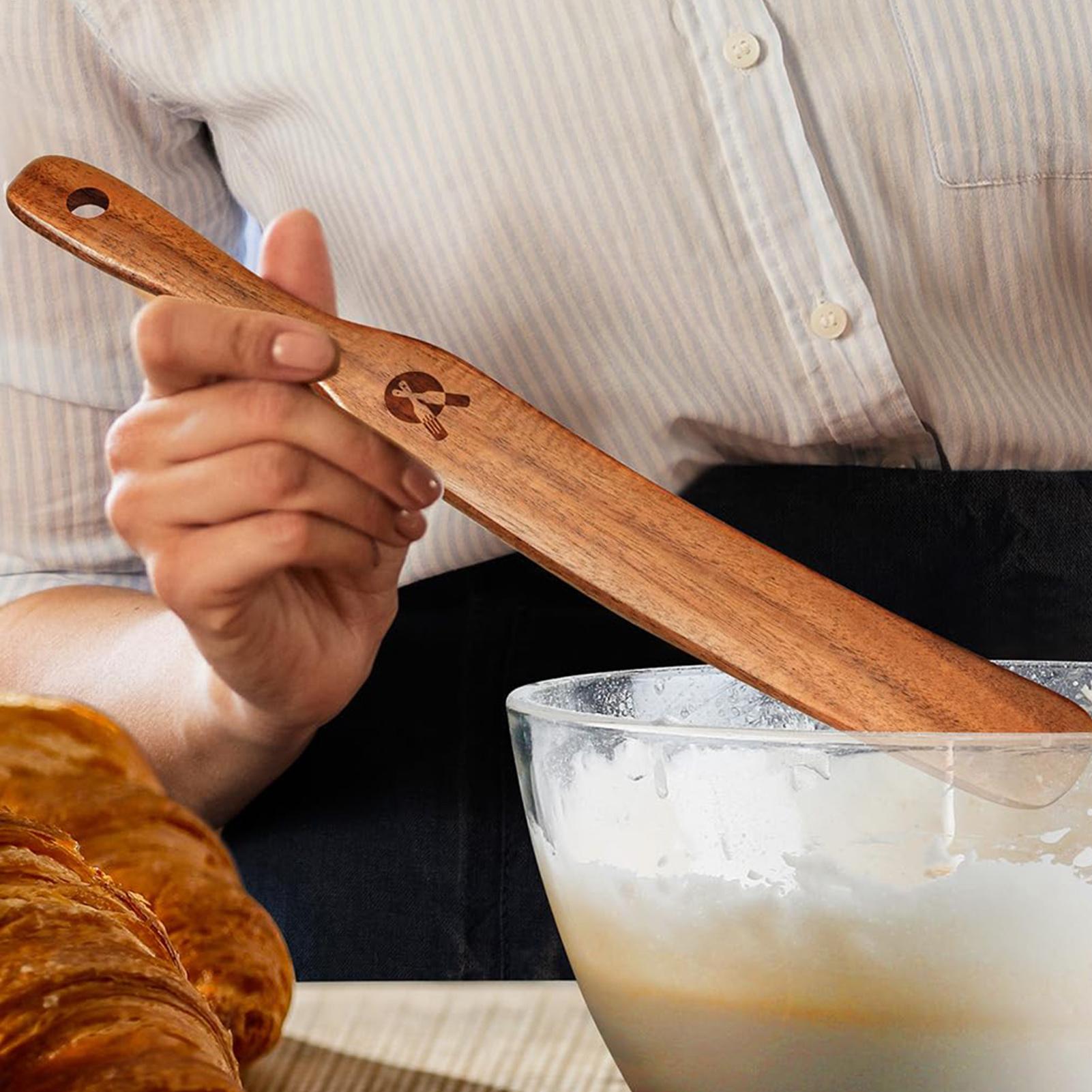 Okonomiyaki Spatula - Broodroerstaafje Eco-vriendelijke houten zuurdesemstartermixer Keukenpot Schraapgereedschap