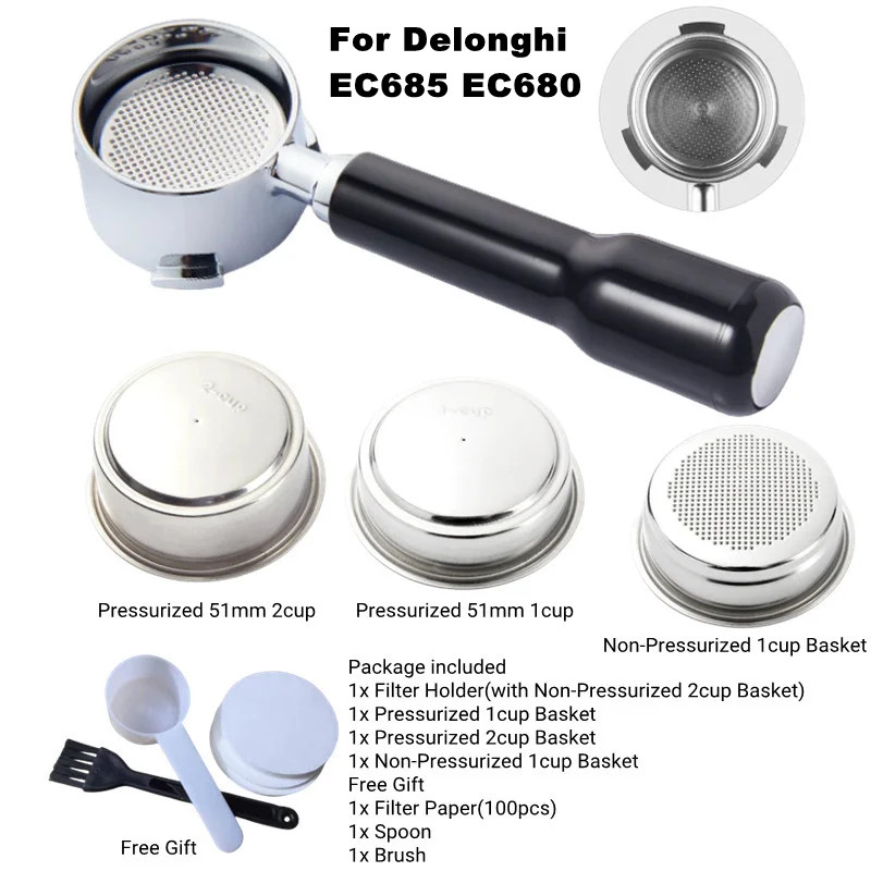 Delonghi Espresso Magnifica - 51Mm Koffie Bodemloze Portafilter Voor Delonghi