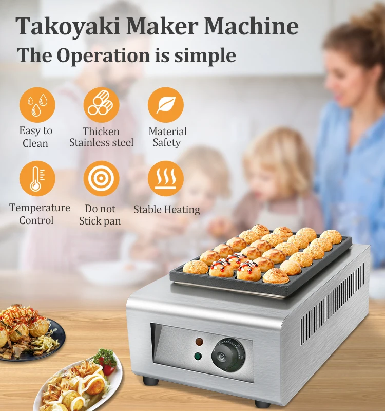 Commerciële grote elektrische  - Takoyaki Grill Plate recensie en prijs